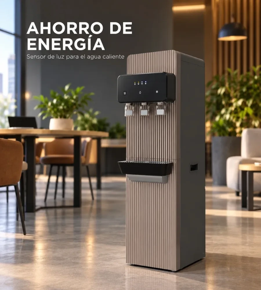 Fuente de pie UV en una cafetería